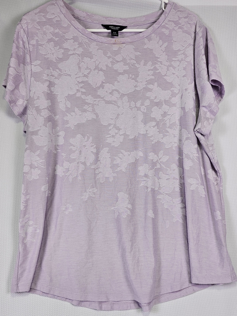 Simply Vera Vera Wang Lavender Floral Jacquard Short-Sleeve Tee